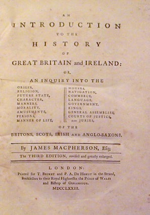 Item #16984 An Introduction to the History of Great Britain and Ireland:Or, An Inquiry into the...