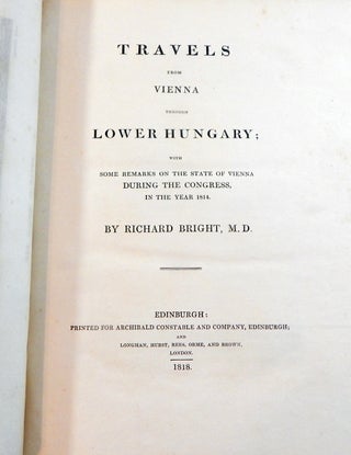 Item #17340 Travels from Vienna through Lower Hungary: With Some Remarks on the State of Vienna...