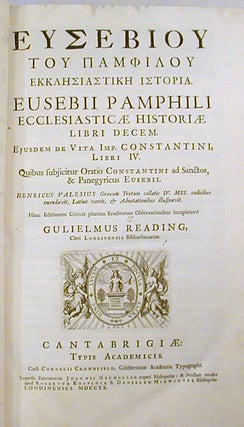 Eusebii Pamphili Ecclesiastica Historia Graece et Latine