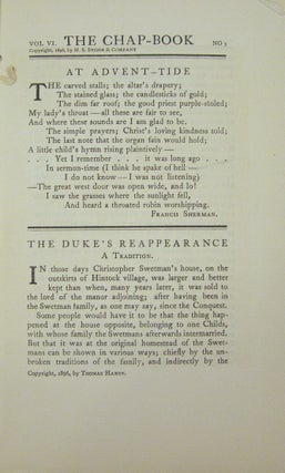The Duke's Reappearance; The Chap-Book, Vol. VI., No. 3.