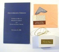 Item #18271 Official Program and Sterling Bookmark from the Groundbreaking Ceremony of the Ronald...
