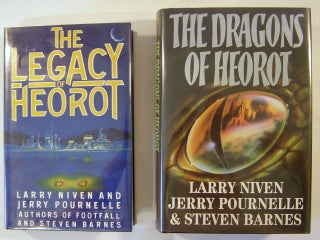 Item #18312 The Legacy of Herot; The Dragons of Heorot (signed). Larry Niven, Jerry Pournelle,...