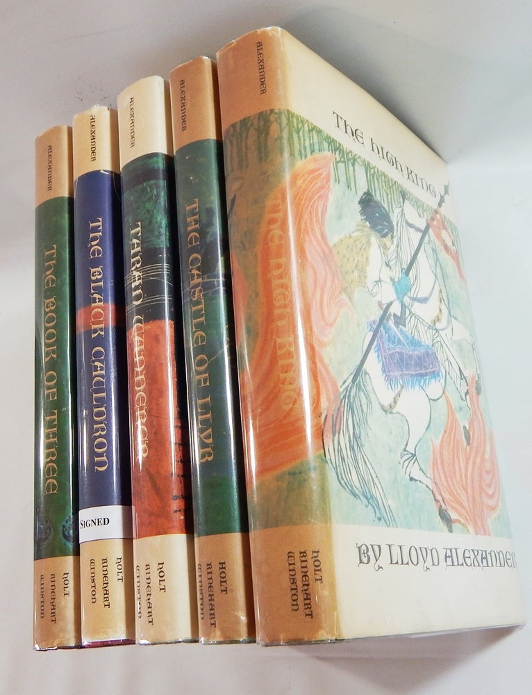 Item #18336 The Prydain Cycle: The Book of Three; The Black Cauldron (Signed); The Castle of Llyr; Taran Wanderer; and The High King. Lloyd Alexander.