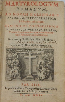 Item #19361 Martyrologium Romanum ad Novam Kalendarii Rationem, et Ecclesiasticae Historiae,...