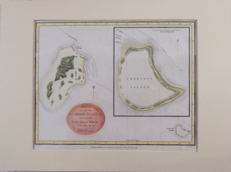 Item #19380 Chart of Gambier's Islands, discovered by Capt: James Wilson. in the SHip Duff. James Wilson.