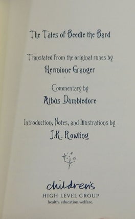 The Tales of Beedle the Bard, Translated from the Original Runes by Hermione Granger