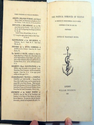 The Poetical Romances of Tristan; Tristan: Recueil de ce qui Reste des Poëms Relatifs a Ses Aventures