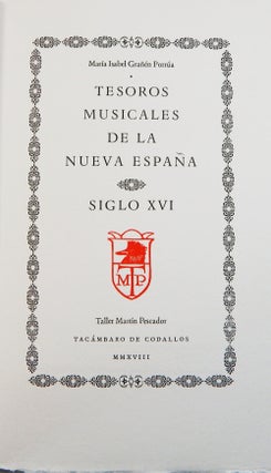 Tesoros Musicales de la Nueva España: Siglo XVI