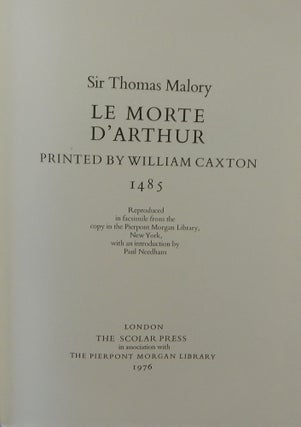 Le Morte D'Arthur Printed by William Caxton 1485