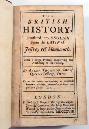 The British History, Translated into English from the Latin of Jeffrey of Monmouth