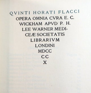 Quinti Horati Flacci Opera Omnia