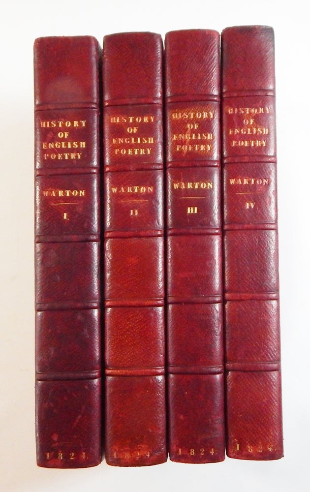 Item #22064 The History of English Poetry from the Close of the Eleventh to the Commencement of the Eighteenth Century. Thomas Warton, Richard Price.