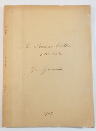 Memoirs of the Department of Agriculture in India: India Cotton. G. A. Gammie.