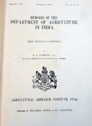 Memoirs of the Department of Agriculture in India: India Cotton