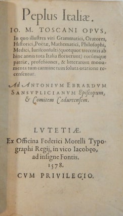 Peplus Italiae; Cryptae Massiliacensis Topographia