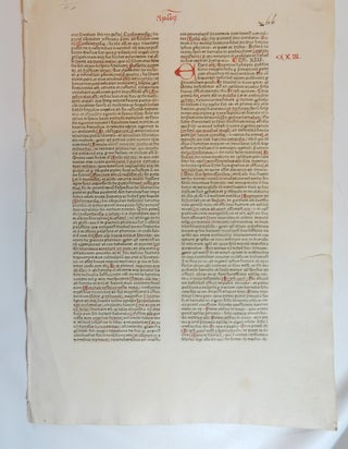 Item #22323 Leaf from a Commentary on the Acts of the Apostles. Bible in Latin: Early Printed Leaf
