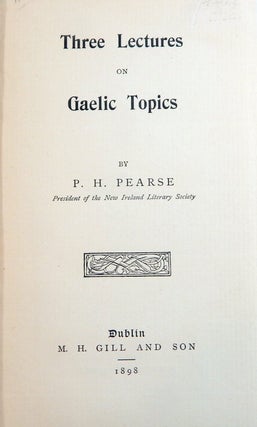 Three Lectures on Gaelic Topics