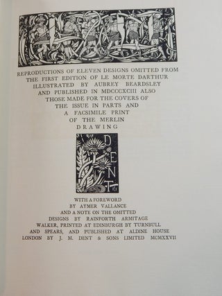 Morte Darthur Portfolio: Reproductions of Eleven Designs Omitted from the First Edition of Le Morte Darthur Illustrated by Aubrey Beardsley ...