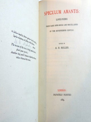 Speculum Amantis: Love-Poems from Rare Song-Books and Miscellanies of the Seventeenth Century