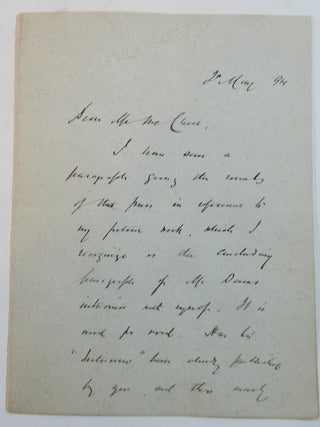 Item #23669 Autograph Letter, Signed. Bret Harte