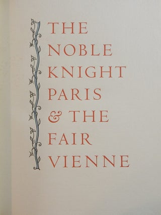 The Noble Knight Paris & the Fair Vienne