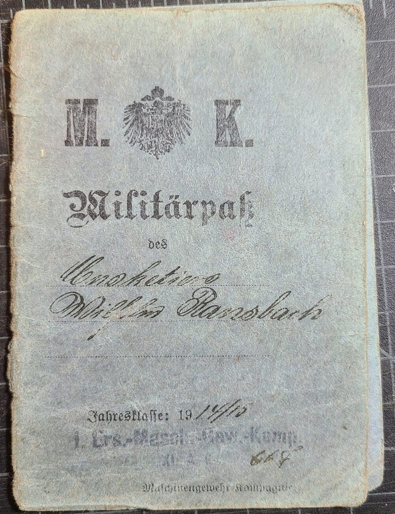 Item #24083 Military Pass for Mills Hardbach. German Empire WWI.