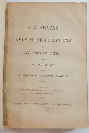 Calabazas or Amusing Recollections of an Arizona City