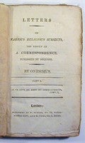 Item #4410 Letters on Various Religious Subjects. The Result of a Correspondence. Published by...