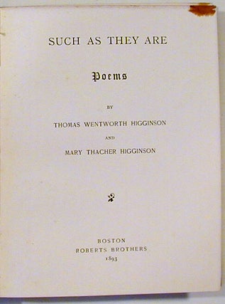 Such as They Are: Poems